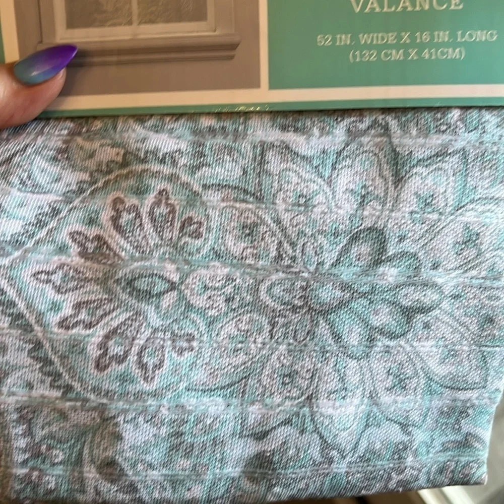 Three 3 Traditions by Waverly Swept Away Valances NWT Aqua 52” x 16”